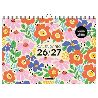 Miquelrius Kalender 2026 2027, 10 Monate, A3-Wandkalender (42 x 29,7 cm), jeden Monat andere Illustration, Platz zum Notizen, Doppelspirale zum Aufhängen, Aufkleber, Spanisch Miquelrius Kalender 2026 2027, 10 Monate, A3-Wandkalender (42 x 29,7 cm), jeden Monat andere Illustration, Platz zum Notizen, Doppelspirale zum Aufhängen, Aufkleber, Spanisch