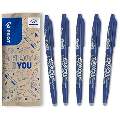 PILOT FriXion Ball 0.7 Set 5 Stück: Farbe Blau Radierbare Tintenroller 0,4mm Strichstärke Angenehme Schreibführung, Thermosensitive Tinte, Austauschbare Mine Mittlere Spitze PILOT FriXion Ball 0.7 Set 5 Stück: Farbe Blau Radierbare Tintenroller 0,4mm Strichstärke Angenehme Schreibführung, Thermosensitive Tinte, Austauschbare Mine Mittlere Spitze