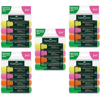 Faber-Castell Textmarker Set 48 Neon, 20 Marker mit 4 Farben Faber-Castell Textmarker Set 48 Neon, 20 Marker mit 4 Farben