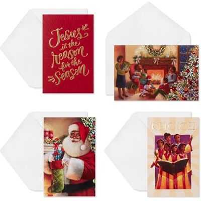 American Greetings Afroamerikanische Weihnachtskarten in Box mit Umschlägen, traditionelle und religiöse Designs (24 Stück) American Greetings Afroamerikanische Weihnachtskarten in Box mit Umschlägen, traditionelle und religiöse Designs (24 Stück)