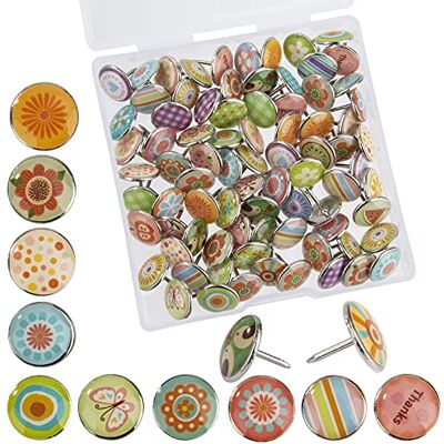 Heveer Dekorative Reißzwecke Metall Push Pins Kreative Stecknadeln für DIY Bulletin Board Korkplatten Landkarten Fotos 80 Stücke Heveer Dekorative Reißzwecke Metall Push Pins Kreative Stecknadeln für DIY Bulletin Board Korkplatten Landkarten Fotos 80 Stücke