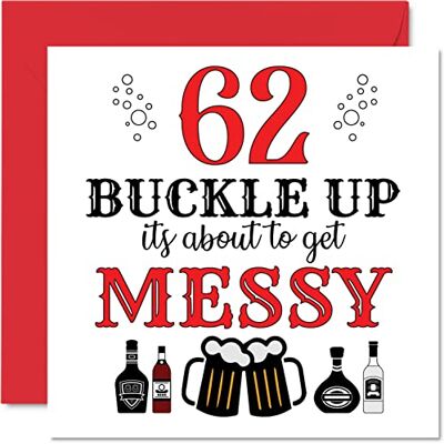 Stuff4 Lustige Geburtstagskarte zum 62. Geburtstag für Männer und Frauen Buckle Up Karte für Vater Mutter Großvater Nanny Oma Oma Oma Onkel Tante Cousin 145mm Grußkarten Stuff4 Lustige Geburtstagskarte zum 62. Geburtstag für Männer und Frauen Buckle Up Karte für Vater Mutter Großvater Nanny Oma Oma Oma Onkel Tante Cousin 145mm Grußkarten