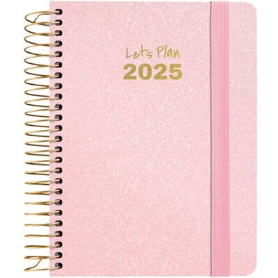 Grafoplás Grafoplas Kalender 2025, Tag pro Seite, A6, Metallic, Pastellrosa, Spanisch, Hardcover, mit elastischem Verschluss, inklusive Aufkleber und Nachrichten, Jahr von Januar bis Dezember, FSC Grafoplás Grafoplas Kalender 2025, Tag pro Seite, A6, Metallic, Pastellrosa, Spanisch, Hardcover, mit elastischem Verschluss, inklusive Aufkleber und Nachrichten, Jahr von Januar bis Dezember, FSC