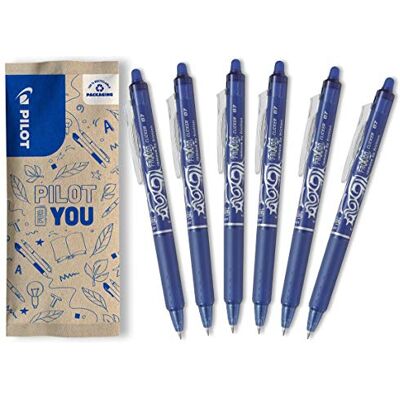PILOT FriXion Clicker 0.7 – 6 Stück – Farbe Blau – Radierbarer, nachfüllbarer Gel-Tintenroller mit Druckmechanik und thermosensitiver Tinte, mittlere Spitze PILOT FriXion Clicker 0.7 – 6 Stück – Farbe Blau – Radierbarer, nachfüllbarer Gel-Tintenroller mit Druckmechanik und thermosensitiver Tinte, mittlere Spitze