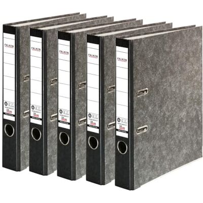 FALKEN 5x Recycling-Ordner 5 cm schmal DIN A4 schwarzer Rücken FALKEN 5x Recycling-Ordner 5 cm schmal DIN A4 schwarzer Rücken