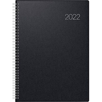 BRUNNEN 1078765902 Buchkalender Modell 787, A 4, 1 Seite = 1 Tag, 21,0 x 29,7 cm, Balacron-Einband schwarz, Kalendarium 2022, Wire-O-Bindung BRUNNEN 1078765902 Buchkalender Modell 787, A 4, 1 Seite = 1 Tag, 21,0 x 29,7 cm, Balacron-Einband schwarz, Kalendarium 2022, Wire-O-Bindung