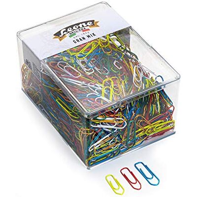 Leone Dell Era fz500gmix Gran Mix 500 Stück Büroklammern Leone Dell Era fz500gmix Gran Mix 500 Stück Büroklammern