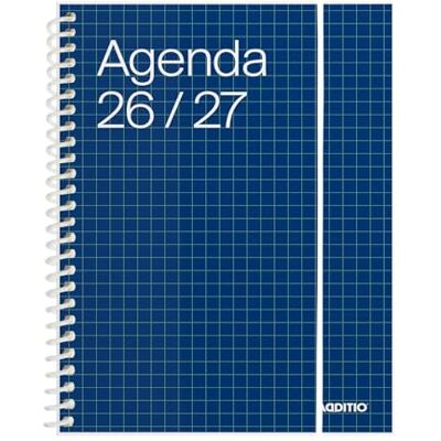 Additio Schülerkalender 2026-27, universell, Wochenansicht, von September 2026 bis Juli 2027, 12,5 x 17 cm, elastischer Verschluss, Stifthalter, Aufkleber, Spanisch, Blau Additio Schülerkalender 2026-27, universell, Wochenansicht, von September 2026 bis Juli 2027, 12,5 x 17 cm, elastischer Verschluss, Stifthalter, Aufkleber, Spanisch, Blau