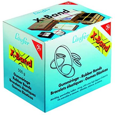 Läufer 59081 Rondella X-Band, elastische Kreuzbänder, Gummibänder 130 x 11mm, Durchmesser 85 mm, 500g Schachtel, Gummiband bunt sortiert Läufer 59081 Rondella X-Band, elastische Kreuzbänder, Gummibänder 130 x 11mm, Durchmesser 85 mm, 500g Schachtel, Gummiband bunt sortiert