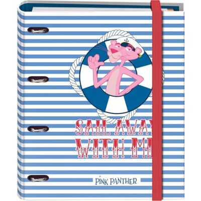 DOHE Ordner mit 4 Ringen mit Nachfüllung, 100 Blatt, A4, Gummiverschluss, 4 farbige Trennblätter, Dokumententasche, Papier 90 g/m², Kompressor, Schulmaterial Pink Panther Sailing DOHE Ordner mit 4 Ringen mit Nachfüllung, 100 Blatt, A4, Gummiverschluss, 4 farbige Trennblätter, Dokumententasche, Papier 90 g/m², Kompressor, Schulmaterial Pink Panther Sailing