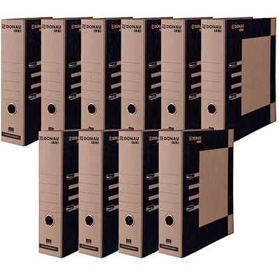 DONAU Premium Vegan-Ordner ECO MAXI FSC / 10er Pack/Breit/DIN A4 8 cm/Braun-Schwarz z/gut für die Umwelt/Aktenordner Briefordner Büroordner Pappordner Schlitzordner/Hergestellt in der EU DONAU Premium Vegan-Ordner ECO MAXI FSC / 10er Pack/Breit/DIN A4 8 cm/Braun-Schwarz z/gut für die Umwelt/Aktenordner Briefordner Büroordner Pappordner Schlitzordner/Hergestellt in der EU