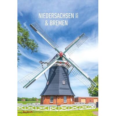 Alpha Niedersachsen und Bremen 2025 Bildkalender, 23,7x34cm, Wandkalender mit Bilder aus Niedersachsen & Bremen, deutsches Kalendarium und Ferientermine DE/AT/CH Alpha Niedersachsen und Bremen 2025 Bildkalender, 23,7x34cm, Wandkalender mit Bilder aus Niedersachsen & Bremen, deutsches Kalendarium und Ferientermine DE/AT/CH