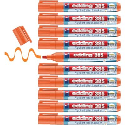 edding 385 Flipchart Effektmarker orange 10er Pack flexible Pinselspitze 1-5 mm Marker zum Hervorheben, Schattieren und Markieren auf Flipchartpapier blutet nicht aus trocknet nicht aus edding 385 Flipchart Effektmarker orange 10er Pack flexible Pinselspitze 1-5 mm Marker zum Hervorheben, Schattieren und Markieren auf Flipchartpapier blutet nicht aus trocknet nicht aus