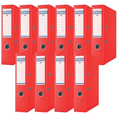 DONAU Premium Ordner Breit 10er Pack/DIN A4 / 7,5 cm / 10 Stück/Rot/Kunststoffbezug PP/Carton Papier Schlitzordner Büroordner Aktenordner Ringordner/Grünen Punkt DONAU Premium Ordner Breit 10er Pack/DIN A4 / 7,5 cm / 10 Stück/Rot/Kunststoffbezug PP/Carton Papier Schlitzordner Büroordner Aktenordner Ringordner/Grünen Punkt