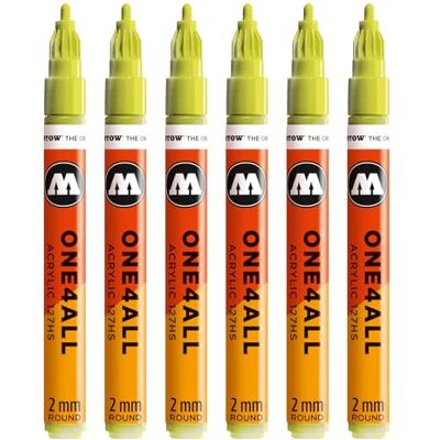 Molotow One4All 127HS Acryl Marker (2,0 mm Strichstärke, hochdeckend und permanent, schnell trocknend, nachfüllbar, für fast alle Untergründe) 6 Stück Farbe 257 naturgrün hell Molotow One4All 127HS Acryl Marker (2,0 mm Strichstärke, hochdeckend und permanent, schnell trocknend, nachfüllbar, für fast alle Untergründe) 6 Stück Farbe 257 naturgrün hell