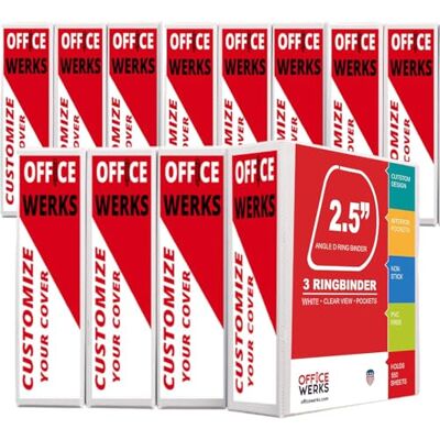 Performore Office Werks 3-Ringbuch, professioneller D-Ringbuch, 6,3 cm, 12 Präsentationsmappen für Standardseiten 8,5 x 11 mit Taschen, kristallklarer Sicht, weißer Ordner (12 Stück) Performore Office Werks 3-Ringbuch, professioneller D-Ringbuch, 6,3 cm, 12 Präsentationsmappen für Standardseiten 8,5 x 11 mit Taschen, kristallklarer Sicht, weißer Ordner (12 Stück)