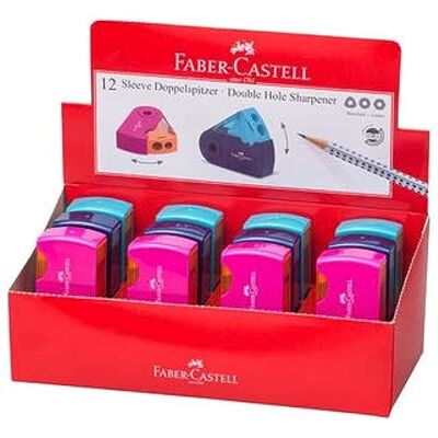 Faber-Castell Faber Castell Spitzer Sleeve 2 Löcher mit Mini-Anspitzer, Mehrfarbig, 6933256640468 Faber-Castell Faber Castell Spitzer Sleeve 2 Löcher mit Mini-Anspitzer, Mehrfarbig, 6933256640468