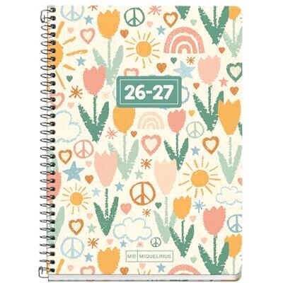 Miquelrius Schülerkalender 2026/2027, Tagesansicht, 10 Monate, A6+ (11,7 x 17,4 cm), 100% recycelter Karton und Papier, Spiralbindung aus Metall, abgerundete Kanten, Stickers, Spanisch-EN, recycelt Miquelrius Schülerkalender 2026/2027, Tagesansicht, 10 Monate, A6+ (11,7 x 17,4 cm), 100% recycelter Karton und Papier, Spiralbindung aus Metall, abgerundete Kanten, Stickers, Spanisch-EN, recycelt