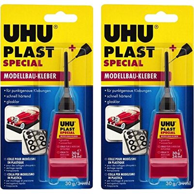 UHU 45885 Modellbaukleber, Plast Spezial, 30 g mit Feindosierspitze (2x Plast Spezial 30 g) UHU 45885 Modellbaukleber, Plast Spezial, 30 g mit Feindosierspitze (2x Plast Spezial 30 g)