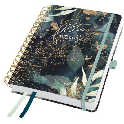 Sigel 7J603 Spiralkalender 2027 A5, schwarz, grün, Hardcover, Gummiband, Stiftschlaufe, Einstecktasche, 2 Zeichenbänder, 240 Seiten, vegan, Buchkalender, Terminplaner Taschenkalender Jolie Sigel 7J603 Spiralkalender 2027 A5, schwarz, grün, Hardcover, Gummiband, Stiftschlaufe, Einstecktasche, 2 Zeichenbänder, 240 Seiten, vegan, Buchkalender, Terminplaner Taschenkalender Jolie