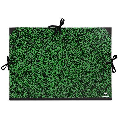 Clairefontaine 31100C Zeichenmappe / Skizzenmappe Annonay mit Bändern ohne Klappen Rücken 30mm DIN A4+, innen: 24x32cm, außen: 26x33cm, Grün, 1 Stück Clairefontaine 31100C Zeichenmappe / Skizzenmappe Annonay mit Bändern ohne Klappen Rücken 30mm DIN A4+, innen: 24x32cm, außen: 26x33cm, Grün, 1 Stück