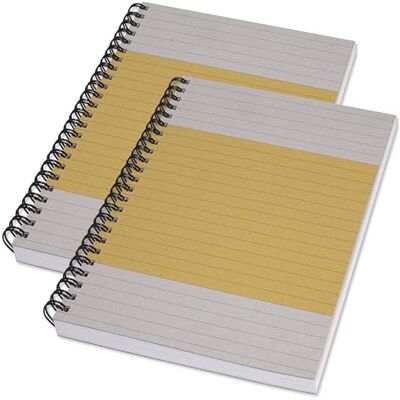 Sigel SN500 Spiralblock A5 liniert, Notizblock aus Recyclingpapier, hoher Weißegrad, 2 Stück, 160 perforierte Seiten, Cover aus Karton, Quicknote Sigel SN500 Spiralblock A5 liniert, Notizblock aus Recyclingpapier, hoher Weißegrad, 2 Stück, 160 perforierte Seiten, Cover aus Karton, Quicknote