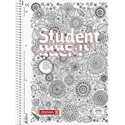 BRUNNEN 1067427 Notizblock/Collegeblock Student Zenart (A4, kariert Lineatur 28, 90 g/m², 80 Blatt), 5er SET BRUNNEN 1067427 Notizblock/Collegeblock Student Zenart (A4, kariert Lineatur 28, 90 g/m², 80 Blatt), 5er SET