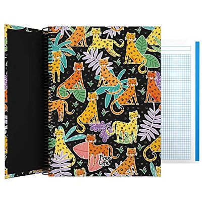 Grafoplás Grafoplas A4-Block kariert 5 mm Hardcover 100hj 90gr Leopard Free Life Grafoplás Grafoplas A4-Block kariert 5 mm Hardcover 100hj 90gr Leopard Free Life