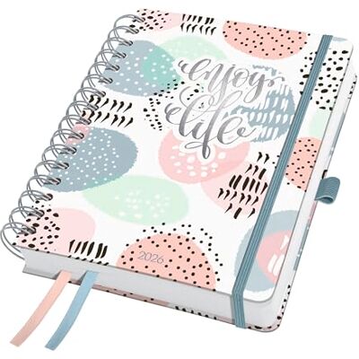 Sigel J6602 Spiralkalender 2026 A5, rosa, Hardcover, Gummiband, Stiftschlaufe, Einstecktasche, 2 Zeichenbänder, 240 Seiten, vegan, Buchkalender, Terminplaner Taschenkalender Jolie Sigel J6602 Spiralkalender 2026 A5, rosa, Hardcover, Gummiband, Stiftschlaufe, Einstecktasche, 2 Zeichenbänder, 240 Seiten, vegan, Buchkalender, Terminplaner Taschenkalender Jolie