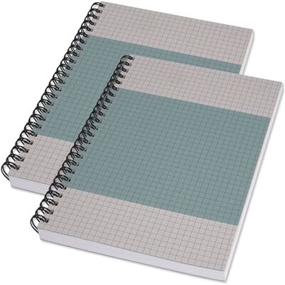 Sigel SN600 Spiralblock A5 kariert, Notizblock aus Recyclingpapier, hoher Weißegrad, 2 Stück, 160 perforierte Seiten, Cover aus Karton, Quicknote Sigel SN600 Spiralblock A5 kariert, Notizblock aus Recyclingpapier, hoher Weißegrad, 2 Stück, 160 perforierte Seiten, Cover aus Karton, Quicknote