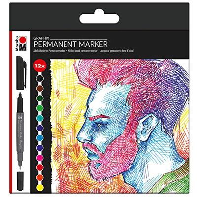Marabu 0147000000100 Permanent Marker Graphix 12er Set Significant, mit Doppelspitze 1-2 mm und 0,5 mm, brillante Farben, schnelltrocknende, alkoholbasierte Tinte, geruchsarm und wasserfest Marabu 0147000000100 Permanent Marker Graphix 12er Set Significant, mit Doppelspitze 1-2 mm und 0,5 mm, brillante Farben, schnelltrocknende, alkoholbasierte Tinte, geruchsarm und wasserfest