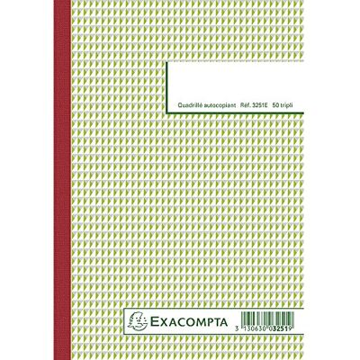 Exacompta 3251E 1 Manifold kariert 5x5 50 nummerierte und selbstdurchschreibende Blätter in 3 Exemplaren (1 Original + 2 Kopien) Format 210 x 148 mm FSC-zertifiziert hergestellt in Frankreich Exacompta 3251E 1 Manifold kariert 5x5 50 nummerierte und selbstdurchschreibende Blätter in 3 Exemplaren (1 Original + 2 Kopien) Format 210 x 148 mm FSC-zertifiziert hergestellt in Frankreich