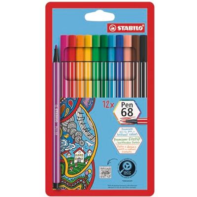 STABILO Pen 68 Filzstift Mehrfarbig - 12er Set STABILO Pen 68 Filzstift Mehrfarbig - 12er Set