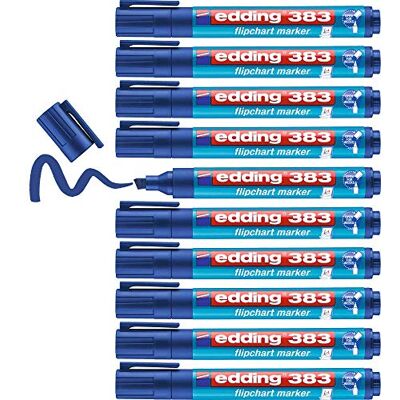 edding 383 Flipchart-Marker blau 10 Stifte Keilspitze 1-5 mm Stift zum Schreiben, Zeichnen und Markieren auf Flipcharts Tinte schlägt nicht durch Papier trocknet nicht aus farbintensiv edding 383 Flipchart-Marker blau 10 Stifte Keilspitze 1-5 mm Stift zum Schreiben, Zeichnen und Markieren auf Flipcharts Tinte schlägt nicht durch Papier trocknet nicht aus farbintensiv