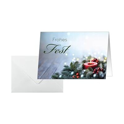 Sigel DS640 Weihnachtskarten-Set, Candelight Cheer, grün/rot, A6, 25 Karten mit Umschlägen, ideal zum Bedrucken, aus nachhaltigem Papier Sigel DS640 Weihnachtskarten-Set, Candelight Cheer, grün/rot, A6, 25 Karten mit Umschlägen, ideal zum Bedrucken, aus nachhaltigem Papier