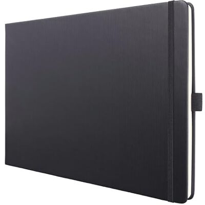 Sigel CO200 Premium Notizbuch A4 quer blanko schwarz, Hardcover, 132 perforierte Seiten, nachhaltiges Papier, Stiftschlaufe, Quickpocket, Gummibandverschluss, Conceptum Sigel CO200 Premium Notizbuch A4 quer blanko schwarz, Hardcover, 132 perforierte Seiten, nachhaltiges Papier, Stiftschlaufe, Quickpocket, Gummibandverschluss, Conceptum
