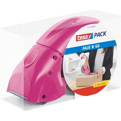 tesa pack Abroller Pack' n' Go Ergonomischer, pinker Handabroller für Paketbänder Inklusive 50 m x 50 mm Klebeband tesa pack Abroller Pack' n' Go Ergonomischer, pinker Handabroller für Paketbänder Inklusive 50 m x 50 mm Klebeband
