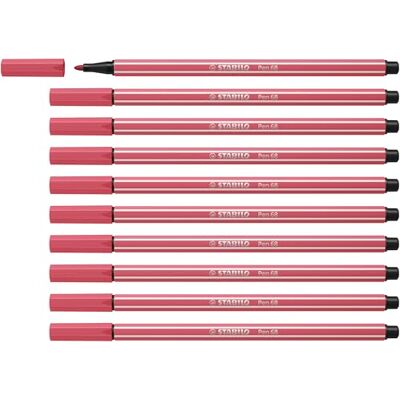 STABILO Premium-Filzstift Pen 68-10er Pack erdbeerrot STABILO Premium-Filzstift Pen 68-10er Pack erdbeerrot