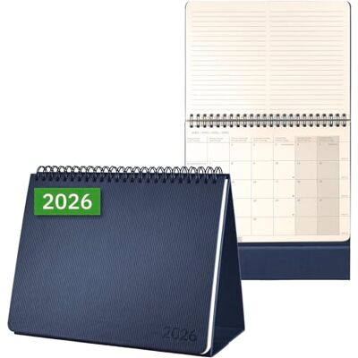 Sigel C2683 Tischkalender Querkalender 2026, ca. A5 quer, dunkelblau, Hardcover, 2 Seiten = unten Monat/oben Notizseite, 144 Seiten, zum Aufstellen, aus nachhaltigem Papier, Conceptum Sigel C2683 Tischkalender Querkalender 2026, ca. A5 quer, dunkelblau, Hardcover, 2 Seiten = unten Monat/oben Notizseite, 144 Seiten, zum Aufstellen, aus nachhaltigem Papier, Conceptum