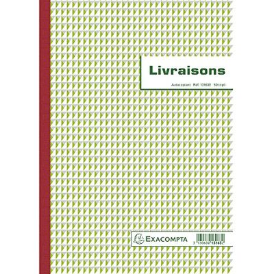 Exacompta Referenz 13163E 1 Krümmer LIVRAISONS 50 nummerierte kohlenstofffreie Blätter in 3 Exemplaren (1 Original + 2 Exemplare) Format A4 hergestellt in Frankreich Exacompta Referenz 13163E 1 Krümmer LIVRAISONS 50 nummerierte kohlenstofffreie Blätter in 3 Exemplaren (1 Original + 2 Exemplare) Format A4 hergestellt in Frankreich