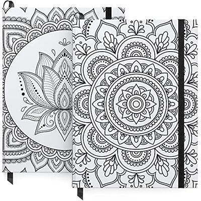 ARTEZA Pocket Notizbücher, Hardcover Notizbuch Mandala 2er-Set, 15,2 x 20,3 cm, je 96 Blatt, 2 blanke Kunsttagebücher mit glattem Papier, Schulmaterial zum Planen, Schreiben und Skizzieren ARTEZA Pocket Notizbücher, Hardcover Notizbuch Mandala 2er-Set, 15,2 x 20,3 cm, je 96 Blatt, 2 blanke Kunsttagebücher mit glattem Papier, Schulmaterial zum Planen, Schreiben und Skizzieren
