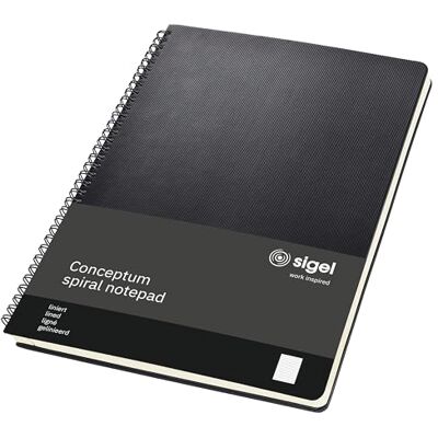 Sigel CO821 Premium Spiralblock A4, liniert, schwarz, 80 Blatt, sehr stabiler Hardcover-Einband, aus nachhaltigem Papier, Conceptum Sigel CO821 Premium Spiralblock A4, liniert, schwarz, 80 Blatt, sehr stabiler Hardcover-Einband, aus nachhaltigem Papier, Conceptum