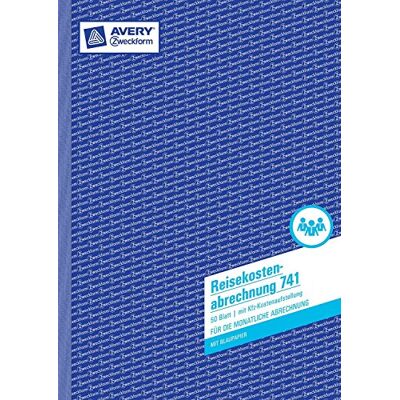 Avery 741 Reisekostenabrechnung, DIN A4, für monatliche Abrechnung, 50 Blatt, weiß 3 Stück Avery 741 Reisekostenabrechnung, DIN A4, für monatliche Abrechnung, 50 Blatt, weiß 3 Stück