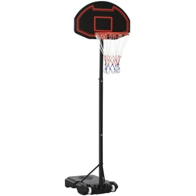 HOMCOM Basketballkorb Outdoor 155–210cm Höhenverstellbar Basketball-Backboard Ständer mit Rädern Basketballkorb mit Ständer geeignet für 8-14 Jahre Kunststoff Stahl Schwarz HOMCOM Basketballkorb Outdoor 155–210cm Höhenverstellbar Basketball-Backboard Ständer mit Rädern Basketballkorb mit Ständer geeignet für 8-14 Jahre Kunststoff Stahl Schwarz