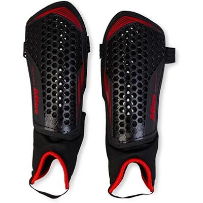 Mitre Aircell Fußball-Schienbeinschoner mit Knöchelschutz extrem atmungsaktiv Aufprallschutz Leichter Schienbeinschutz, Schwarz/Rot, Größe XS Mitre Aircell Fußball-Schienbeinschoner mit Knöchelschutz extrem atmungsaktiv Aufprallschutz Leichter Schienbeinschutz, Schwarz/Rot, Größe XS