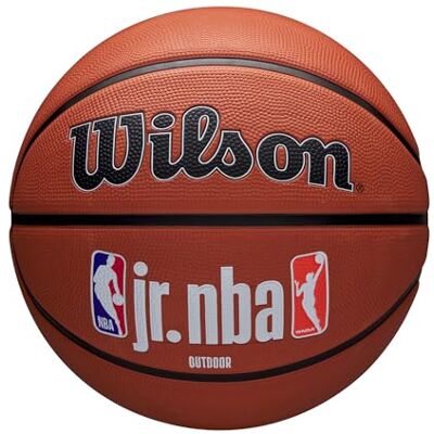 Wilson Jr NBA Authentic Outdoor Basketball, Außergewöhnlicher Grip, Zuverlässiger Bounce und langanhaltende Luftspeicherung, Farbe: Braun, Größe: 7 Wilson Jr NBA Authentic Outdoor Basketball, Außergewöhnlicher Grip, Zuverlässiger Bounce und langanhaltende Luftspeicherung, Farbe: Braun, Größe: 7