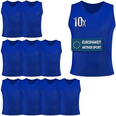 OMKA Markierungshemd 10er Set 10x Stück Trainingsleibchen Teamsport Pack – Atmungsaktives Leibchen – Fußball Handball Rugby Basketball – Unbedruckt & ideal für Beflockung in OMKA Markierungshemd 10er Set 10x Stück Trainingsleibchen Teamsport Pack – Atmungsaktives Leibchen – Fußball Handball Rugby Basketball – Unbedruckt & ideal für Beflockung in