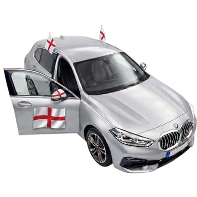 Sonia Originelli Auto Fahnen England Set 2 x Autofahne, 2 x Überzieher Außenspiegel & 2 x Magnetfahnen, Fußball Fanartikel FZG für EM & WM, Englische Flagge Fahrzeug Deko Sonia Originelli Auto Fahnen England Set 2 x Autofahne, 2 x Überzieher Außenspiegel & 2 x Magnetfahnen, Fußball Fanartikel FZG für EM & WM, Englische Flagge Fahrzeug Deko