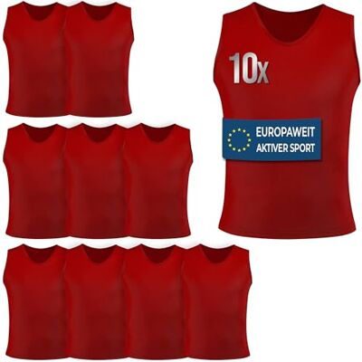 OMKA Markierungshemd 10er Set 10x Stück Trainingsleibchen Teamsport Pack – Atmungsaktives Leibchen – Fußball Handball Rugby Basketball – Unbedruckt & ideal für Beflockung in OMKA Markierungshemd 10er Set 10x Stück Trainingsleibchen Teamsport Pack – Atmungsaktives Leibchen – Fußball Handball Rugby Basketball – Unbedruckt & ideal für Beflockung in