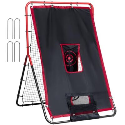 VEVOR Baseball- und Softball-Rebounder-Netz, Pitchback-Baseball-Pitching-Netz, Volleyball-Rückprall-Trainer, Rückprallnetz mit Pitch-Zielziel, alle Winkel, Feld-Rebound-Netz für Erdspringer VEVOR Baseball- und Softball-Rebounder-Netz, Pitchback-Baseball-Pitching-Netz, Volleyball-Rückprall-Trainer, Rückprallnetz mit Pitch-Zielziel, alle Winkel, Feld-Rebound-Netz für Erdspringer